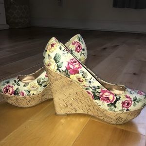 Charlotte Russe Floral Wedges